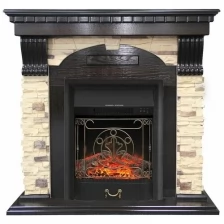 Каминокомплект Royal Flame Dublin арочный сланец с очагом Majestic Black (венге) (64879239)