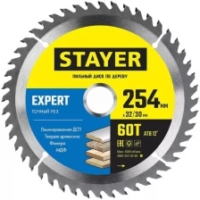 STAYER 254 x 32/30 мм, 60Т, диск пильный по дереву 3682-254-32-60_z01 Expert