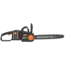 Цепная пила аккумуляторная WORX NITRO 40В 40cm бесщеточная, 4.0Ач х2, ЗУ 2Ах2, коробка