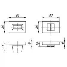 Ручка поворотная WC-BOLT BK6 UCS СР-8 Хром