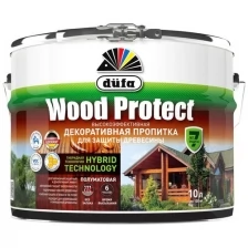 Пропитка декоративная для защиты древесины Dufa Wood Protect белая 2,5 л.