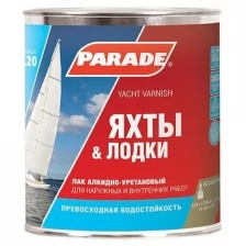 Лак алкидно-уретановый Parade L20 яхтный глянцевый 10 л