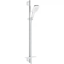 Душевой гарнитур GROHE Rainshower SmartActive 130 Cube, 3 вида струй, белая луна (26586LS0)