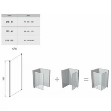 Неподвижная стенка Ravak Chrome CPS-90 блестящий+транспарент