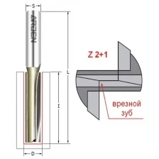 Фреза пазовая с врезным зубом Z2+1 D=25x20x52 S=8 ARDEN