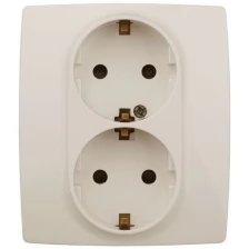 Розетка Эра 12 2X2P+E Schuko 16A-250В IP20 Ivory 12-2104-02 / Б0014700