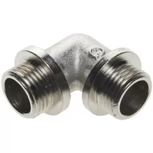 Уголок GENERAL FITTINGS с упором, никелированная латунь, ш/ш, 1/2″