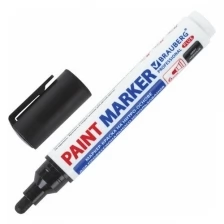 Маркер-краска лаковый (paint marker) 6 мм, черный, нитро-основа, BRAUBERG PROFESSIONAL PLUS EXTRA, 151451