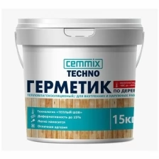 Герметик акриловый для дерева Cemmix Теплый шов, 15 кг, белый