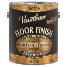 Лак для пола и паркета, Varathane Floor Finish, Полуматовый, лак для дерева, мебели и деревянных фасадов, полиуретановый органорастворимый, 3.78 л