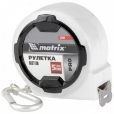 Рулетка Motion, 5 м x 19 мм, возможность записи, карабин-держатель, PRO// Matrix 32594 .