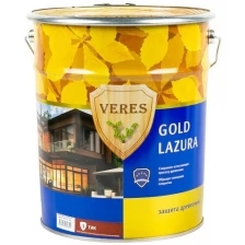 Декоративная пропитка для дерева Veres Gold Lazura №3, глянцевая, 10 л, тик