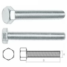 Болт М8х55 мм шестигр., цинк, кл.пр. 5.8, DIN 933 (5 кг) STARFIX (SMV1-15508-5)